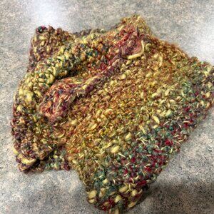 Knit Cowl or Infinity Scarf - Handmade- thick and warm-colorful and cozy